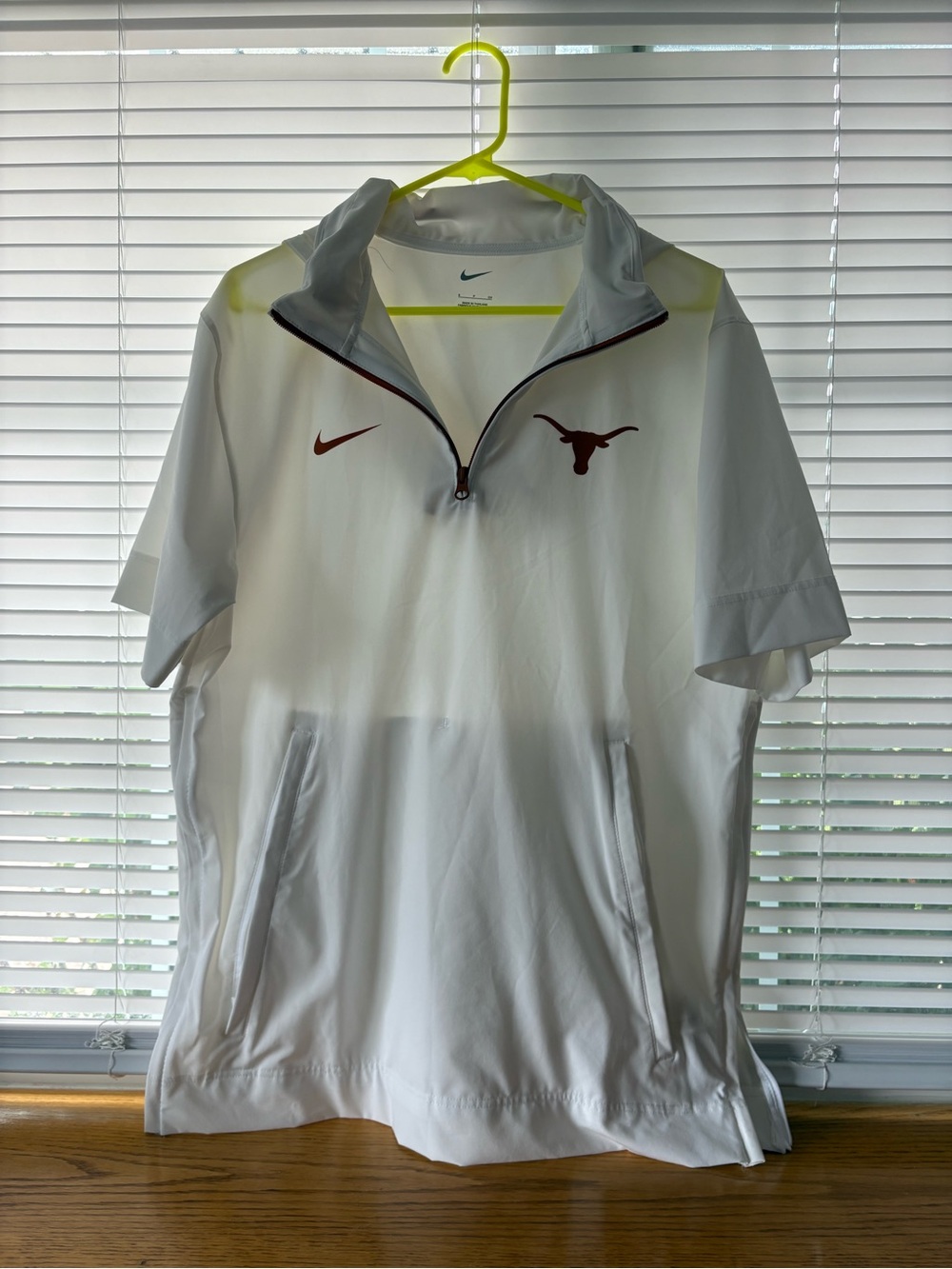 Nike White Short-Sleeve Pullover with Burnt Orange Logos